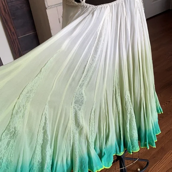 Rare Free People Green Ombre Mini Dress - Picture 9 of 9